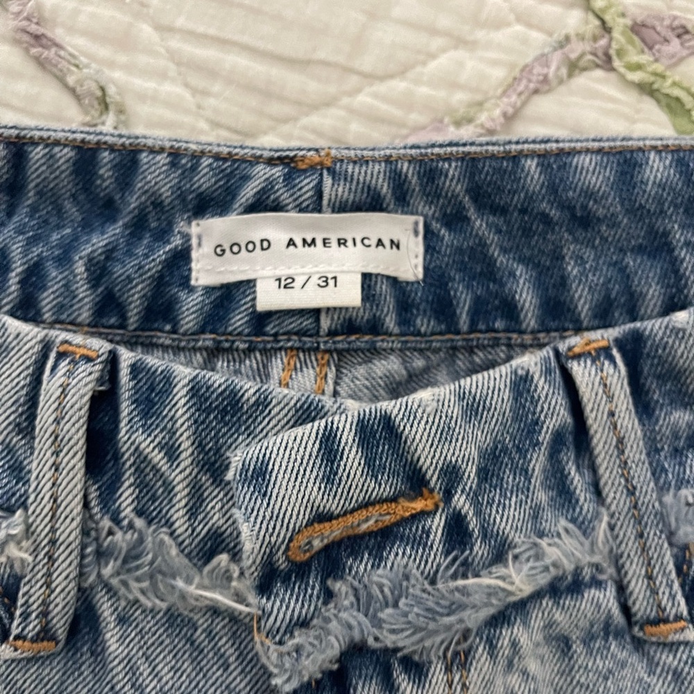 Good American elastic waist acid washed jeans, size 12